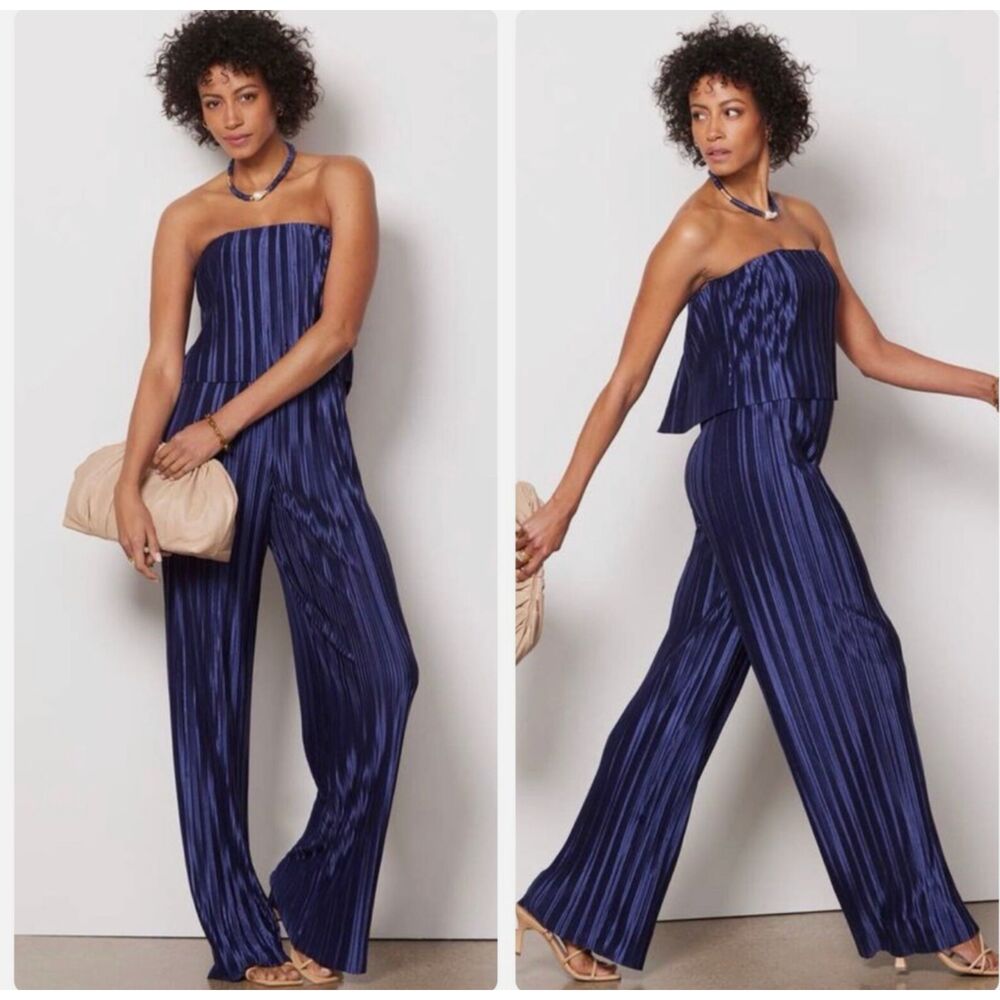 Amanda Uprichard Collina Jumpsuit – Size Medium – Navy - Picture 2 of 13